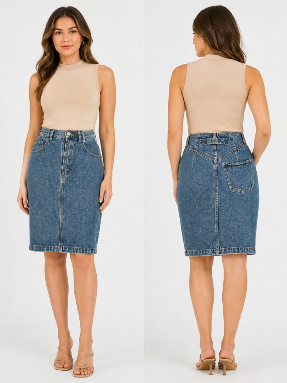 Vintage GAP Work Force Denim Skirt | High Waist Blue Jean Skirt | Size 9/10 - Picture 7 of 9